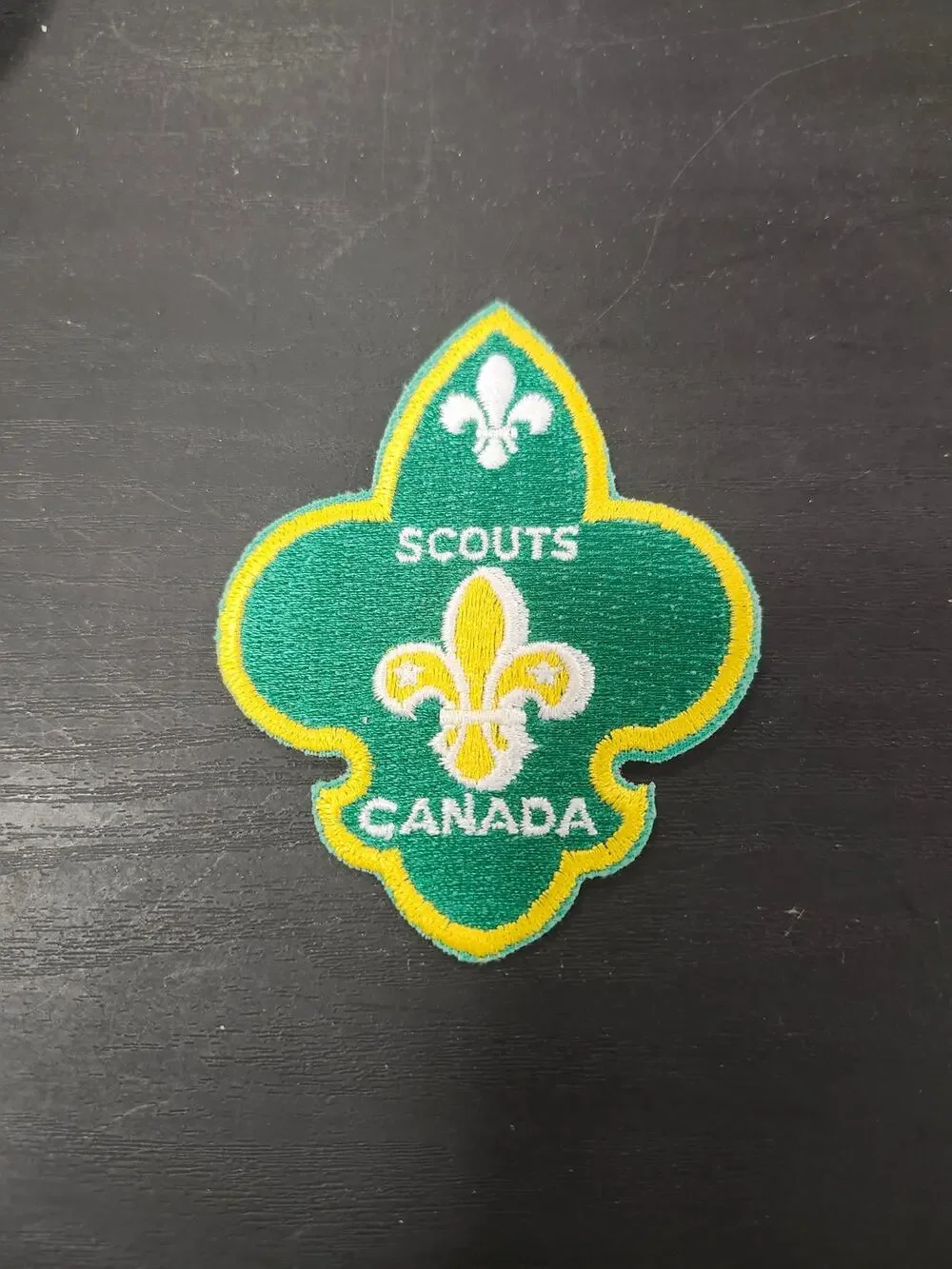 Scouts Canada Green Fleur-de-Lis Patch Embroidered Emblem Badge Uniform Crest